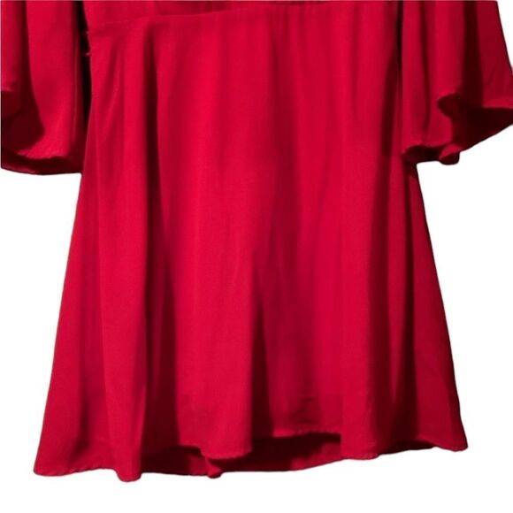 Forever 21 red flowy dress 3/4 sleeves. - Picture 4 of 8